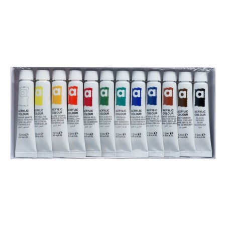Acrylic paints 12 ml, in a metal tube, in a cardboard box, 12 colors-2