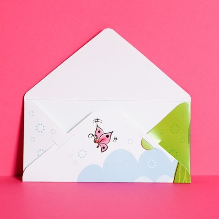 An envelope for money with a wooden element "Congratulations!" fox-1