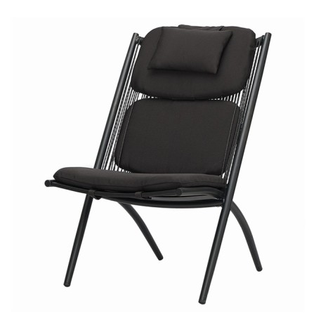 Hakon chair, 600 × 800 × 850 mm, artificial rattan, black color-1