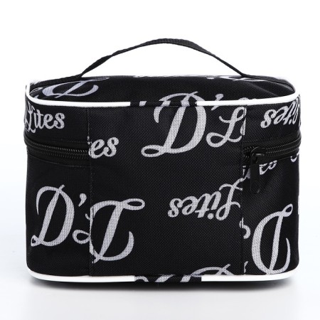Cosmetic bag with lightning, black color-1