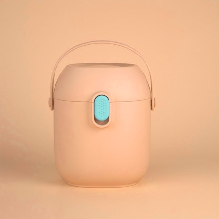 Container for storage of baby food 450 ml., With a spoon, color peach-11