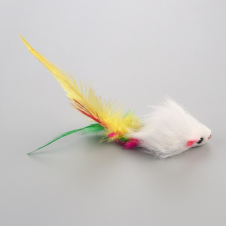 The mouse is a plain plane with feathers 6.5 cm, white-1