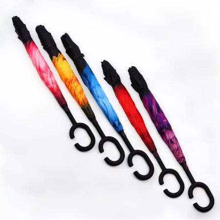 Umbrella - on the contrary, "flowers", mechanical, 8 spokes, r = 53 cm, color mix-4