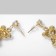 Earrings with rhinestones "bears" plush with bows, white color in gold