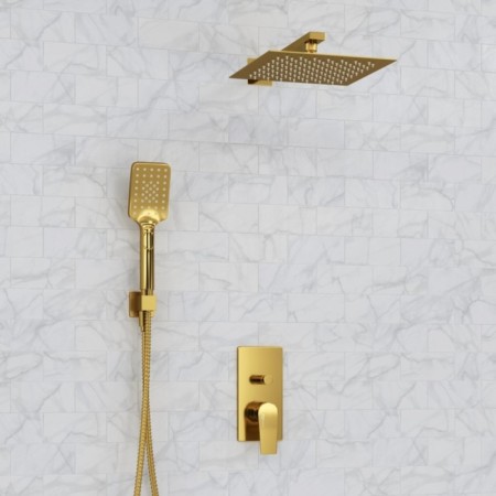 The shower system wasserkraft a55201, built -in, tropical shower, gold color