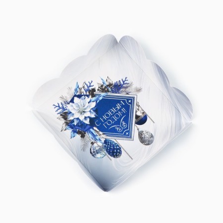 Box for confectionery products with PVC-patch “Happy New Year!”, 10.5 x 10.5 x 3 cm, New Year-4