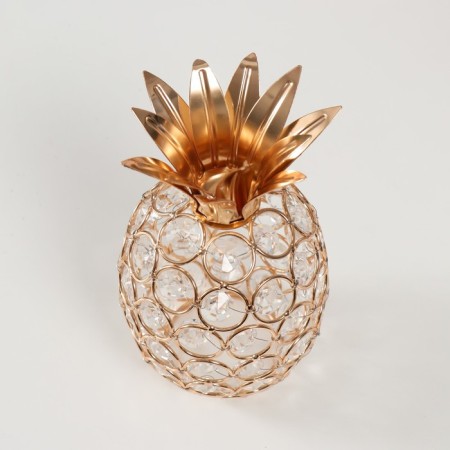 Souvenir metal, acrylic "Pineapp" gold 11.5x11.5x17 cm-1