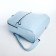 Women's backpack made of artificial leather with lightning, 2 pockets, blue color