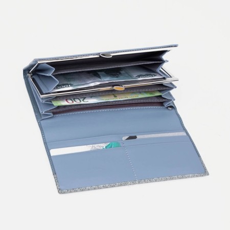 Women's wallet on magnets, blue color-3