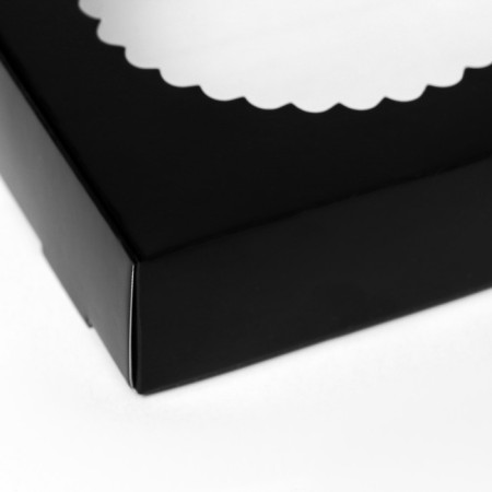 Gift box of the team with a window, 11.5 x 11.5 x 3 cm, black-3