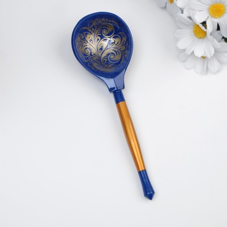 Spoon Polubasskaya "Khokhloma. Kudrin", blue, highest category