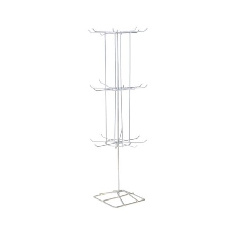 Turntable, 3 tiers of 8 hooks, 20 × 20 × 61, white color-1
