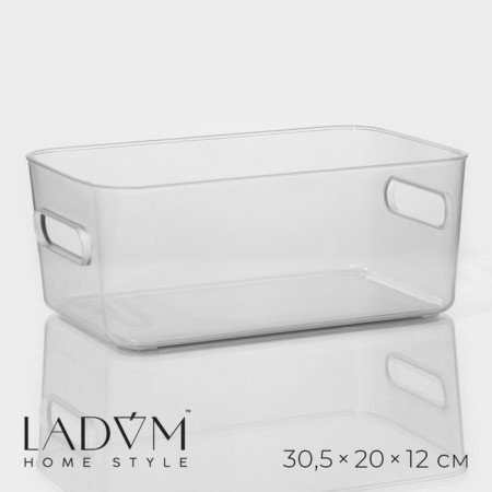 LadOM storage container, 30.5 × 20 × 12 cm, transparent color
