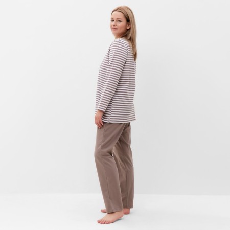 Female "Heart" set (longshit, trousers), light gray color, size 54-1