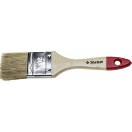 Brush flat bison 4-01001-050, natural bristles, wooden pen, 50mm-2