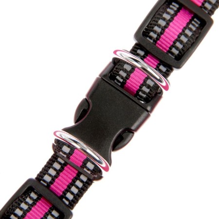 Super-furry harness with reflective firmware, girth 62-69 cm, pink-2