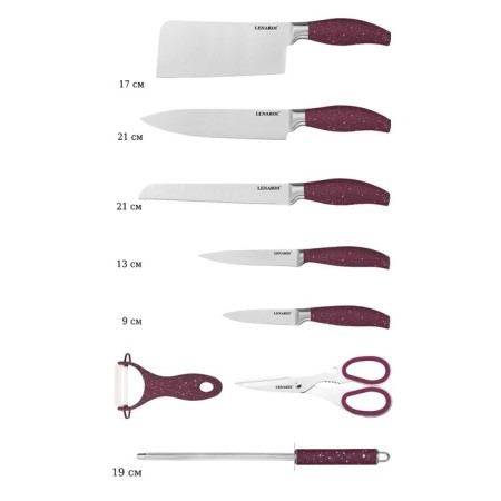 Lenardi knife set, on a stand, 9 items-2