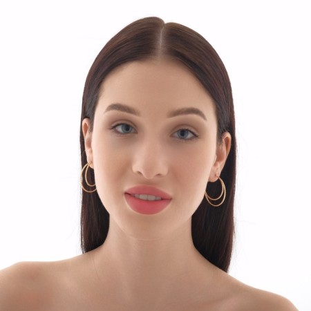 Karma-Karma earrings double weaves, color gold, d = 3.5-2