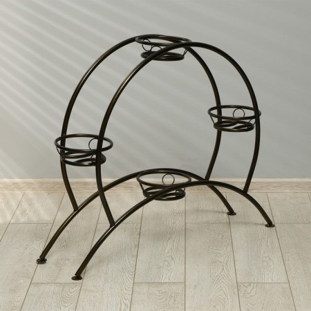 Flower stand, floor, 4 pots, d = 14 cm, bronze, "drum"