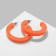 Acryl Earrings "Ring", Orange color, D = 3 cm