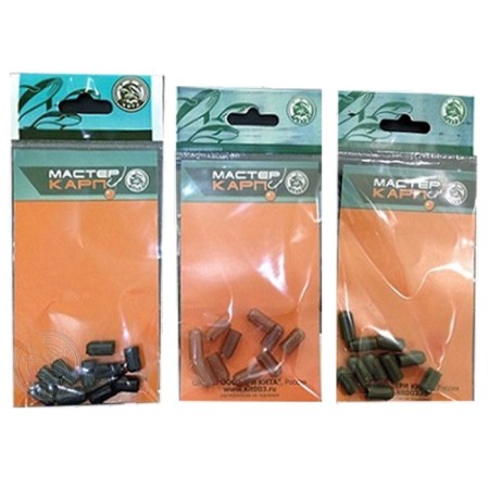Castle sleeve for sinkers, package, 12 mm, 10 pcs, brown color