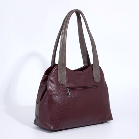 Bag-tout on zipper, dark red color-1