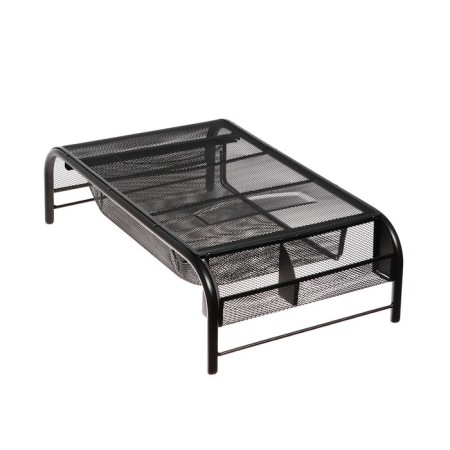 Calligrata laptop stand, with compartments, mesh, metal, black-2