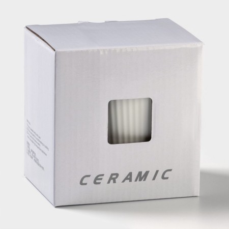 Simple mug, 320 ml, 14.5 × 10.5 × 8.5 cm, with a lid and spoon, ceramics, white-3