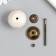 Handle for the casket ceramics, metal "Geometric pattern" white-gray 4.1x4.1x6 cm