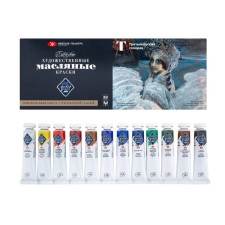 Oil art, set of 12 colors x 18 ml, ZHK 