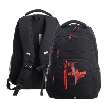 Youth backpack 47 x 32 x 17 cm, Grizzly, ergonomic back, laptop department, black
