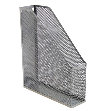 Vertical, mesh, gray paper tray