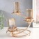 Summary metal, glass for 3 candles "Branch with leaves" D-5 cm gold 15x15x23.5 cm
