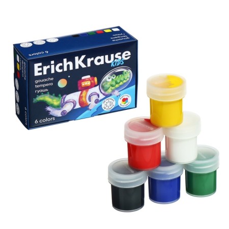 Gouache 6 colors x 20 ml, erichkrause "Kids Space Animals", with UV brightness protection, in the box-1