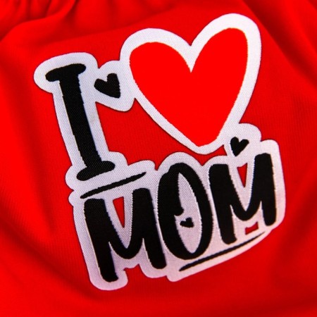 Reusable diaper "I love mom", the color is red-3