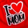Reusable diaper "I love mom", the color is red