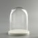 Glass dome -slosh on a wooden stand "Vincent - 1", 20x15 cm, white