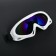 Glasses for riding motor vehicles with add. ventilation, glass with darning, white