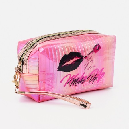 Lightning cosmetic bag, bright pink color
