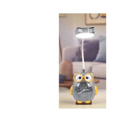 Clock - an alarm clock "Owl" for children, with a mirror and a comb, d -7.5 cm, aa, usb-6