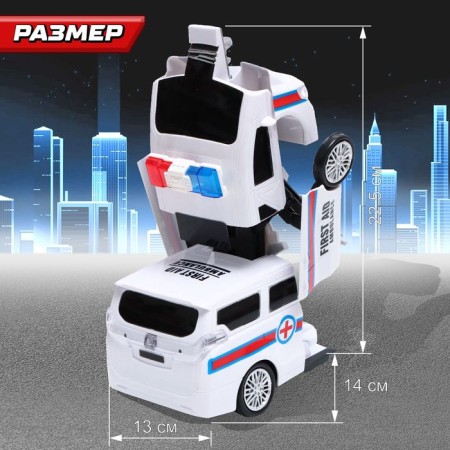 Rescuer robot, transforms, light and sound effects-1