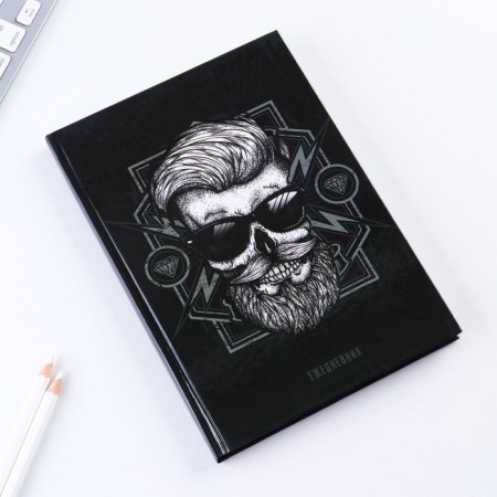 Diary in solid cover A5, 80 "Skull"-1