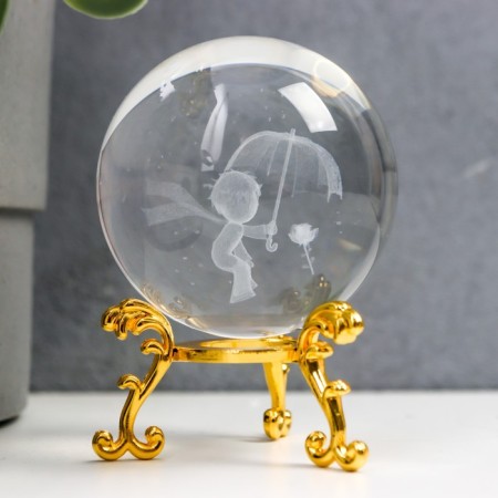 Souvenir glass "Little Prince" d = 6 cm openwork stand 8.5x6x6 cm-1