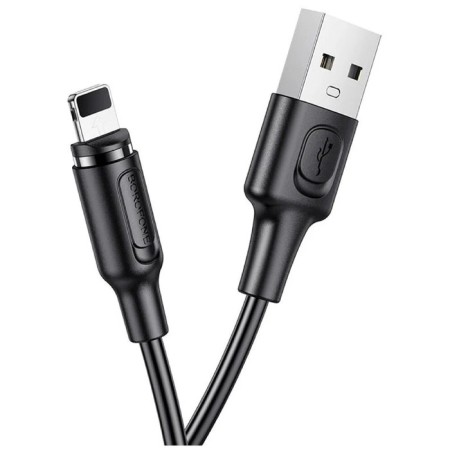 Cable Borofone BX41, Lightning - USB, Magnetic, 2.4 A, 1 m, PVC braid, black-4