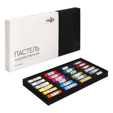 Pastel dry set 24 colors "Gamma", D-15 mm/L-48 mm, in a cardboard box