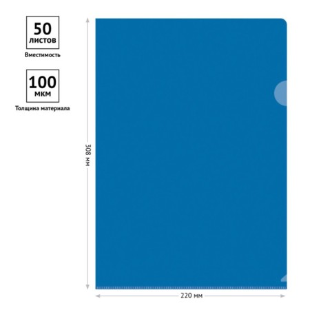 A4, 100 microns, calligrata, economy, transparent, blue folder-2