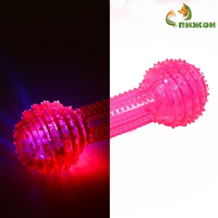 The toy luminous for dogs "Round bone", TPR, 15 cm, pink
