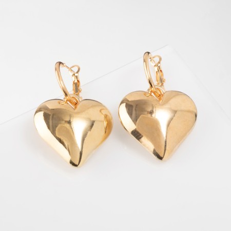 Earrings Metal "Heart" captivity mini, color gold-1