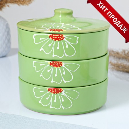 Set for a junction "Gift" 3x0.75l, chamomile green
