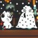 Decorative sticker for windows "puppy and gifts" 55x34 cm